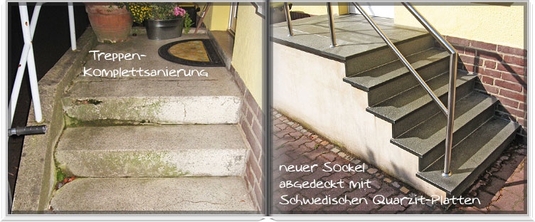 Treppe Schwedisch-Quarzit-Platten